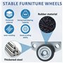 4 Pièces Roulettes pour Meubles, Universelles Roulettes Fixes pour Meubles Amovibles Roulettes Pivotantes avec Vis pour Ustensil