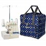 Pois Bleu Marine | 38x36x33cm | Sac de Transport pour Janome