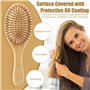 2 Brosse à Cheveux en Bambou Naturel, Brosse à Cheveux Naturelle avec Nettoyant Brosse, Brosse Demelante Cheveux en Bambou pour