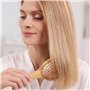 2 Brosse à Cheveux en Bambou Naturel, Brosse à Cheveux Naturelle avec Nettoyant Brosse, Brosse Demelante Cheveux en Bambou pour