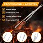 Set de 2 pince de cuisine en inox 30 cm - pointe dentée précise - pince alimentaire pour barbecue, cuisine et pâtisserie, outils