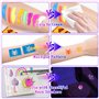 UZSUZZ Peinture Corporelle, 8 Couleurs 10 ml UV Glow tubes de peinture fluorescente Kit, Peinture pour le Visage, Palette de Maq