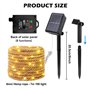 Corde de Guirlande Lumineuse Solaire Exterieure: 7M 100 LED Guirlande Solaire en Sisal 8 Modes Étanche Lampe Décoratives pour Ja