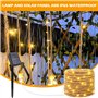 Corde de Guirlande Lumineuse Solaire Exterieure: 7M 100 LED Guirlande Solaire en Sisal 8 Modes Étanche Lampe Décoratives pour Ja