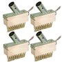 Lot de 4 brosses de désherbage pour mauvaises herbes - Brosse en acier avec manche - Brosses de rechange - Grattoir à joints - B