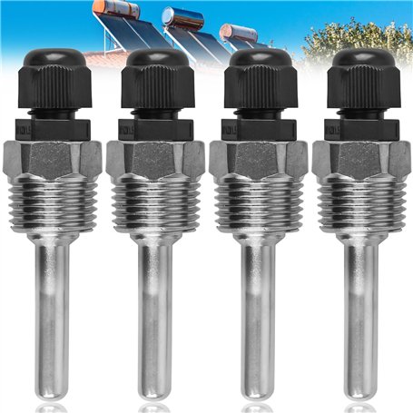 Lot de 4 manchons de plongée Thermowell en acier inoxydable 304 pour sonde de température