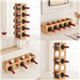 XUANYU Porte-Bouteilles en Bois pour 5 Bouteilles (50cl), Casier à Vin Range Bouteille, Casier à Vin en Bambou, Étagère à Vin Ex