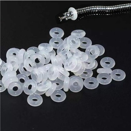 Yitaocity Lot de 100 clips en caoutchouc élastique pour bracelets et colliers à breloques de style européen