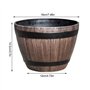 Hidyliu Pot de Fleur tonneau Bois Decoration Grand de Jardin en résine Imitation tonneau de Bois de décoration de la Maison Styl