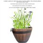 Hidyliu Pot de Fleur tonneau Bois Decoration Grand de Jardin en résine Imitation tonneau de Bois de décoration de la Maison Styl