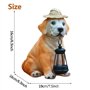 Tuzsocr Statues de jardin solaires - Figurines de chien avec lanterne solaire LED - Décoration de jardin pour l'extérieur - Stat