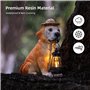 Tuzsocr Statues de jardin solaires - Figurines de chien avec lanterne solaire LED - Décoration de jardin pour l'extérieur - Stat