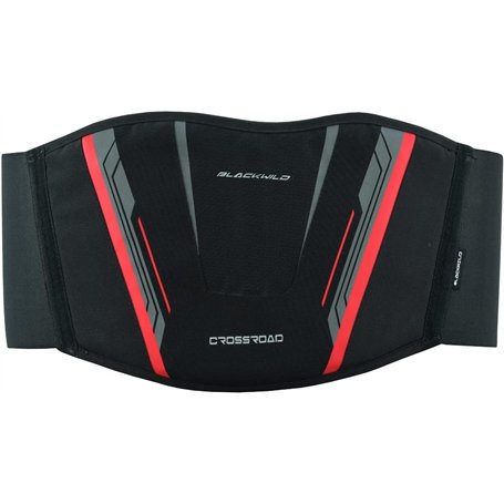 Blackwild Ceinture rénale pour moto | Crossroad Ceinture rénale pour homme et femme Noir Rouge | Stabilisation efficace Chauffe-