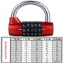 Serrure de casier de gymnastique, cadenas de sécurité robuste avec mot de passe, 5 lettres (rouge)