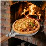 7 Pouces Ronde Pelle Pizza Perforée en Aluminium avec Longue Poignée en Bois Amovible pour la Cuisson de