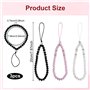 Lot de 3 Cordons Courts pour Téléphone Portable - Pendentif Avec Perles et Pierres de Cristal Naturelles - Universel Avec 3 Cous