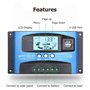 Yoving Régulateur de Charge Solaire MPPT 100A Intelligent 12V/24V Automatique, Haute Efficacité avec Affichage LCD et Compensati
