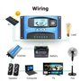 Yoving Régulateur de Charge Solaire MPPT 100A Intelligent 12V/24V Automatique, Haute Efficacité avec Affichage LCD et Compensati
