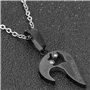 2 Pièces Collier Couple Amoureux en Acier Inoxydable, Pendentif Coeur Séparable Puzzle, Chaîne Argent et Noir pour Femme et Homm