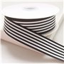1 rouleau de ruban gros-grain rayé noir et blanc de 2