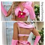 ROSVAJFY Femme Ecoliere Costume Sexy Lingerie Schoolgirl Cosplay Uniforme Etudiante Déguisement Rose Sous-Vêtement Babydoll Coqu