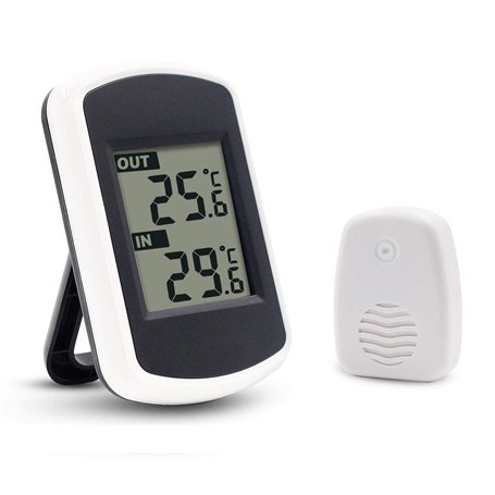 Ulable LCD Digital Thermomètre sans fil pour intérieur ou extérieur, mini capteur de température ambiante