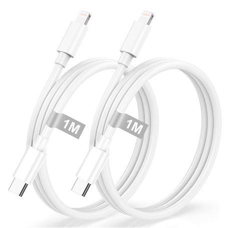 Câble USB C vers Lightning 1M/Lot de 2[Certifié Apple MFi]