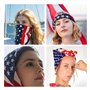 Bandanas 2 Pièces - Rouge, Étoile, Drapeau Américain, Nouveauté - Mascarade Américaine