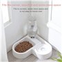 AYADA 2 in 1 Distributeur de Nourriture Eau Fontaine Automatique pour Animaux, Anti Débordement Abreuvoir et Alimentateur Croque
