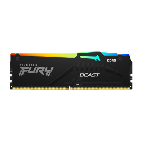 Kingston Fury Beast Noir RGB 64Go (2x32Go) 5200MT/s DDR5 CL40 DIMM Mémoire pour PC de Gamer Kit de 2 AMD Expo/Intel XMP - KF552C