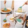 Ustensiles de Cuisine,Silicone Ustensiles de Cuisine en Bois Ustensiles Cuisine Antiadhésive Set,Silicone de qualité Alimentaire
