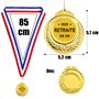 GEBETTER Cadeau Retraite 2025 1Pc Médaille d’Or “Retraite en Or” avec Ruban Bleu Blanc Rouge Décoration Retraite Cadeau Départ p