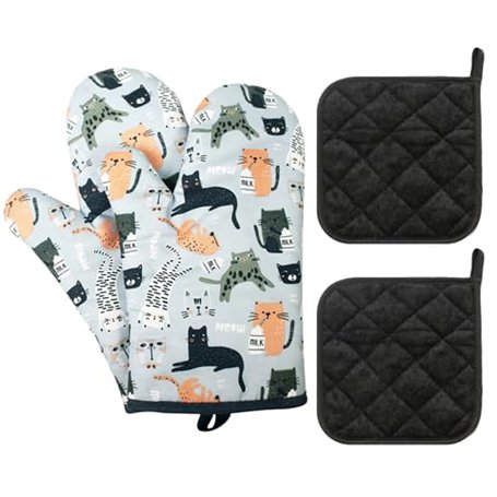 Gants Anti-Brûlure pour Ébullition - 1 Paire avec 2 Coussinets d'Isolation - Résistants à la Chaleur