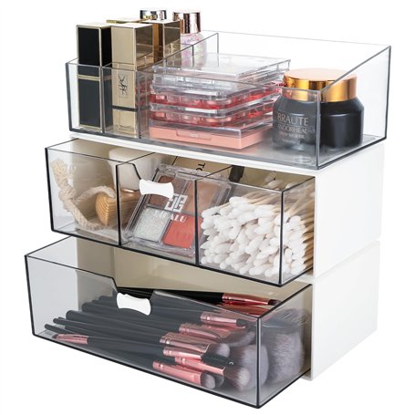 Tapvai Organisateur De Maquillage À Tiroirs – Design Stable Et Extensible Avec Compartiments pour Rouges À Lèvres – Idéal Pour C