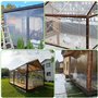 Tapvai 2 M X 3 M Bâche Transparente avec Œillets, Protection Contre Le Vent, La Pluie Et Le Soleil, pour Meubles de Jardin, Plan
