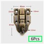 BOBOZHONG Fermoirs Boite Bois,6 PCS Fermeture Vintage Bronze Rétro Loquet de Fermeture Loquet à Bascule avec Vis Vintage avec Fe