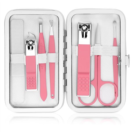 Set de manucure pour femmes Kit Nail Clipper Set Travel Manicure Kit à ongles en verre Coupe-ongles en acier inoxydable avec étu