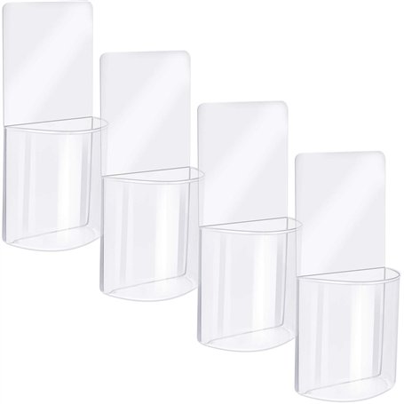 Boao Lot de 4 Supports muraux pour télécommandes en Acrylique Transparent et Pratique