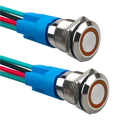 Aiqeer 2 Pièces 12 mm Commutateur Bouton-Poussoir Momentané