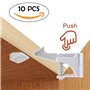 Surplex 10 PCS Enfant Sécurité Serrures de Cabinet, Bébé Bloque Porte Verrous Invisibles, Sécurité Enfant Tiroir Verrous Cabinet