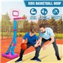 Erixazs Panier Basket Enfant - Panier De Basket Exterieur Interieur - Panier De Basket Enfant 3 4 5 6 7 Ans Reglable 70-138cm En