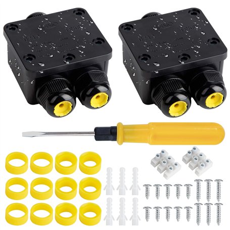 Tunejoy Boîte de Jonction Étanche Connecteur de Câble Électrique à 3 Voies IP68 Boîtier de Raccordement de Plein Air pour Ø 4 à