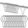 Lot de 27 crochets de rideau de douche en acier inoxydable pour tringle à rideau de douche