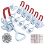 GH-4001 Lot de 6 fermetures à levier en acier inoxydable pour caisses et armoires avec 50 vis métalliques