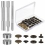 Boutons Pression 12 Sets Metal Bouton Snaps pour Cuir Vêtement Pressions Couture avec 4 Pcs Outils de Fixation pour Vêtements