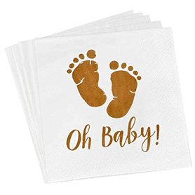 Kreatwow Paquet de 50 Serviettes en Papier Baby Shower Baptême Bébé Pieds - 33 x 33 cm Dépliée Kreatwow Paquet de 50 Serviettes en Papier Baby Shower Baptême Bébé Pieds - 33 x 33 cm Dépliée