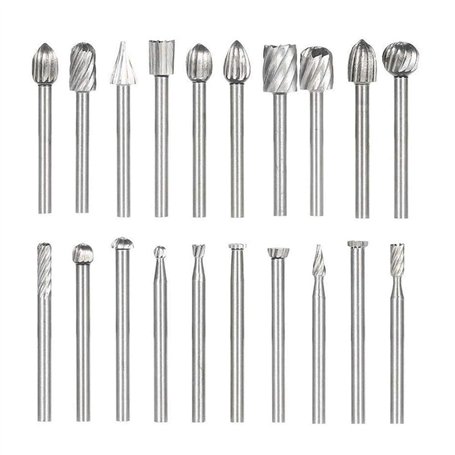 Bestgle 20PCS HSS Coupe Rotative Bavure Fraises Rotatives Fraisage Burr Cutter Outils Bois Pierre Métal Sculpture