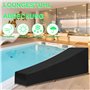 Lot de 2 housses de protection pour chaise longue de jardin 200 x 70 x 40/75 cm - En tissu Oxford 210D - Pour chaise longue