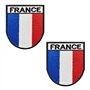 Lot de 2 écussons drapeau de la France – Emblème national français tactique brodé brodé écusson en tissu rubans pour sacs à dos