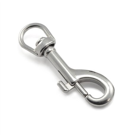 Mousqueton à targette avec émerillon en acier inoxydable